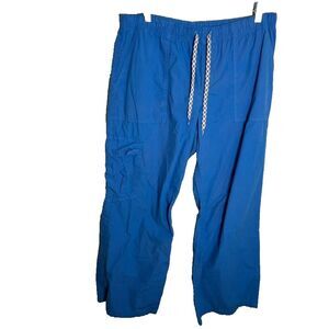 Aerie Sweatpants Women's Large Blue Straight Leg Cargo Drawstring Solid